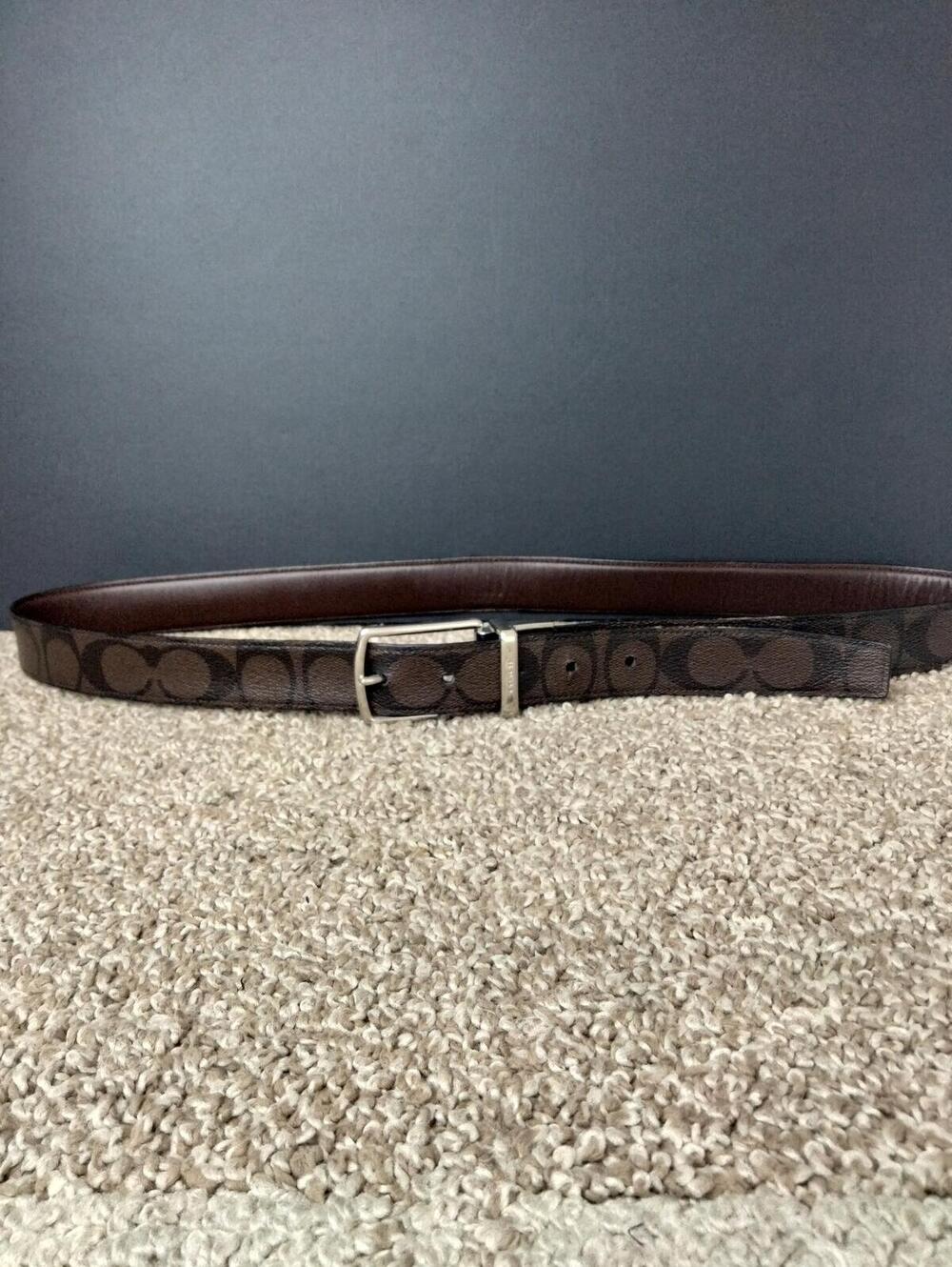 COACH Men Reversible Belt Signature Canvas - Leather - Wide Harness 38mm